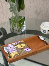Tábua azulejo único 15x15 com alças em porcelana