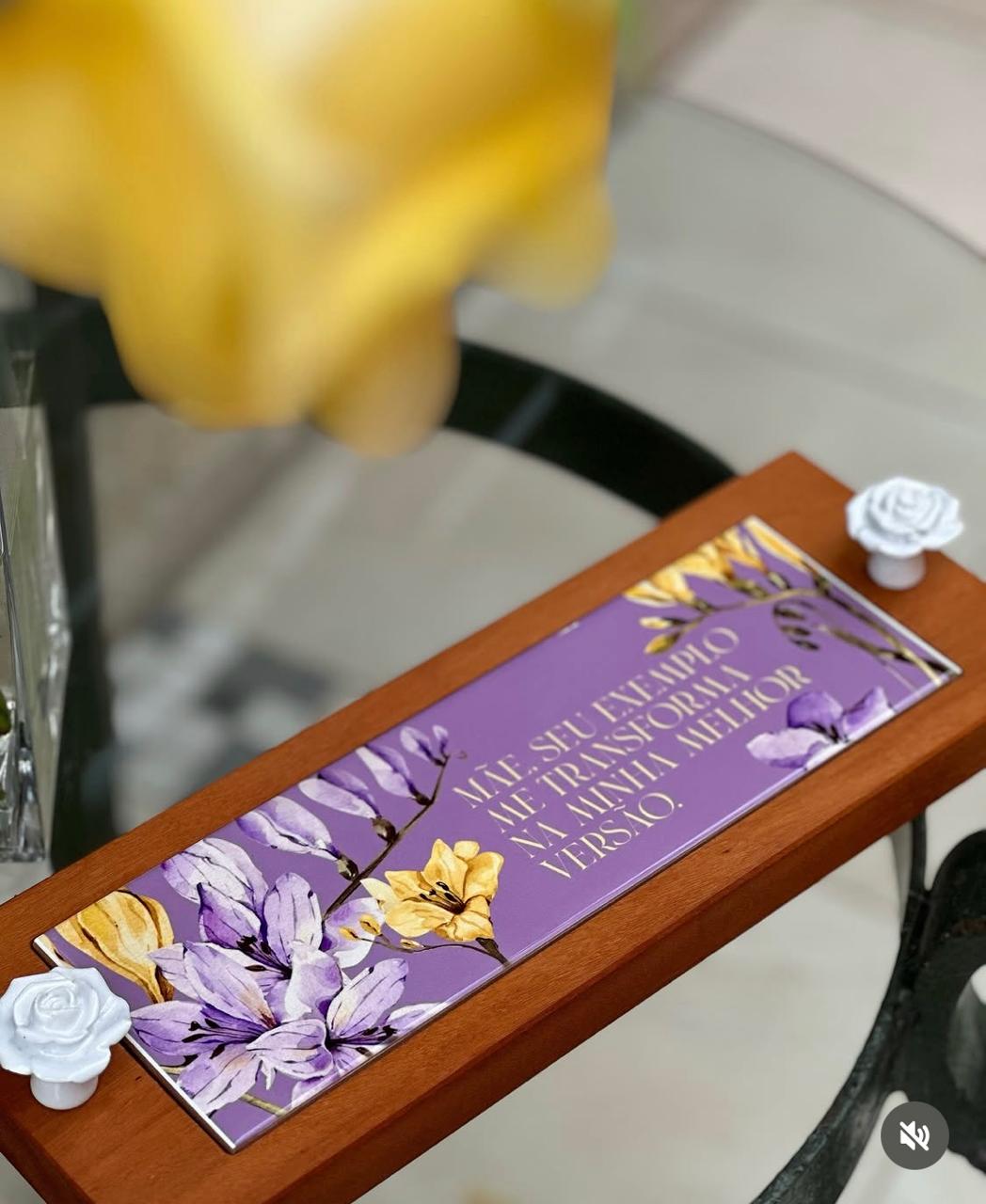 Tábua azulejo único 10x30 com alças em porcelana
